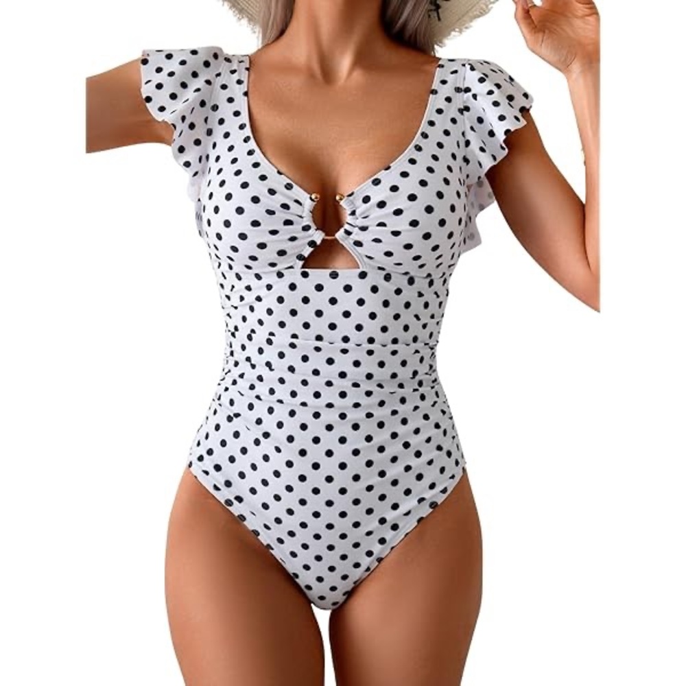 NWT- Polka Dot Swimsuit with tummy control